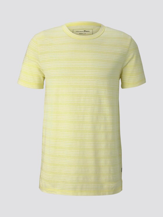 T-shirt with stripes - Men - canary light mixed structure T-shirt with stripes - Men - canary light mixed structure - 7 - TOM TAILOR Denim