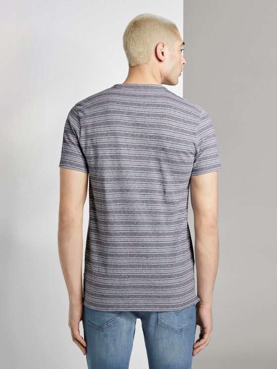 T-Shirt mit Streifenstruktur - Männer - navy mixed structure T-Shirt mit Streifenstruktur - Männer - navy mixed structure - 2 - TOM TAILOR Denim