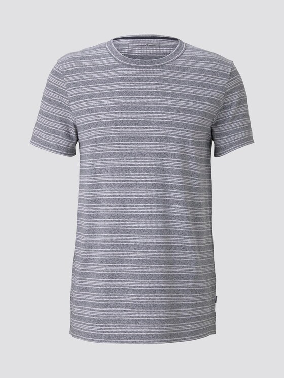 T-Shirt mit Streifenstruktur - Männer - navy mixed structure T-Shirt mit Streifenstruktur - Männer - navy mixed structure - 7 - TOM TAILOR Denim