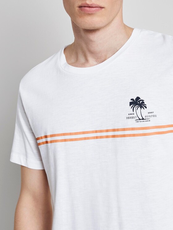 Sommerliches T-Shirt mit Print - Männer - White Sommerliches T-Shirt mit Print - Männer - White - 9 - TOM TAILOR Denim