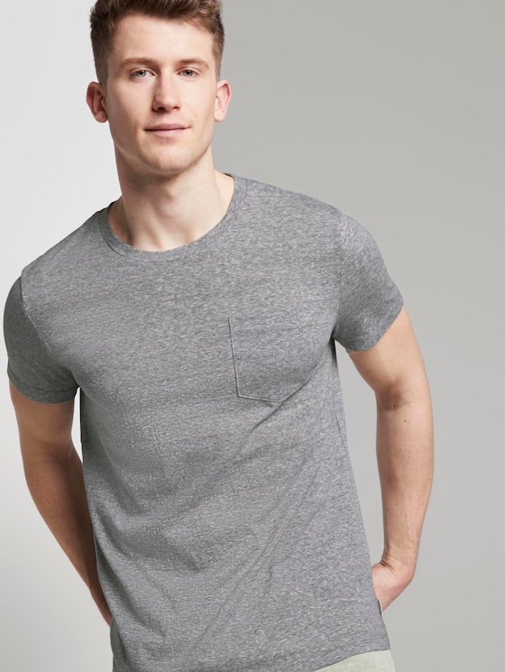 Basic T-Shirt mit Streifenstruktur - Männer - Dark Blue Stripe Basic T-Shirt mit Streifenstruktur - Männer - Dark Blue Stripe - 5 - TOM TAILOR Denim