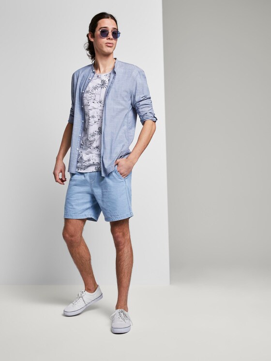 T-shirt with allover print and breast pocket - Men - white navy hawaiian print T-shirt with allover print and breast pocket - Men - white navy hawaiian print - 3 - TOM TAILOR Denim