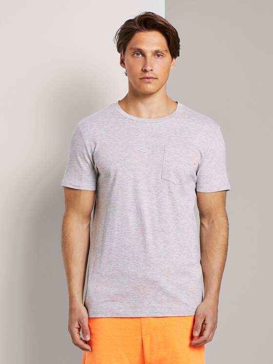 Strukturiertes T-Shirt - Männer - grey multi slub yd stripe Strukturiertes T-Shirt - Männer - grey multi slub yd stripe - 1 - TOM TAILOR Denim