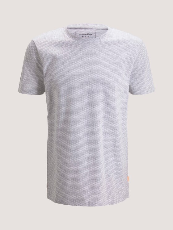 Textured T-shirt with side slits - Men - grey jacquard block stripe Textured T-shirt with side slits - Men - grey jacquard block stripe - 7 - TOM TAILOR Denim