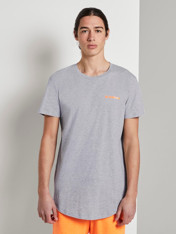 T-Shirt mit Logo-Print - Männer - Light Stone Grey Melange T-Shirt mit Logo-Print - Männer - Light Stone Grey Melange - 1 - TOM TAILOR Denim