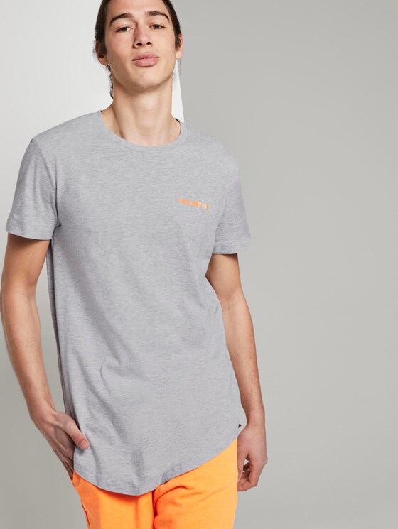 T-Shirt mit Logo-Print - Männer - Light Stone Grey Melange T-Shirt mit Logo-Print - Männer - Light Stone Grey Melange - 5 - TOM TAILOR Denim