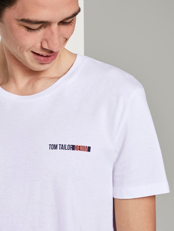 T-Shirt mit Logo-Print - Männer - White T-Shirt mit Logo-Print - Männer - White - 9 - TOM TAILOR Denim