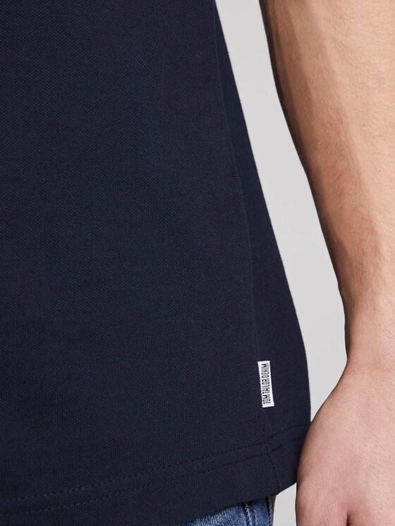 Polo shirt with a short collar and small embroidery - Men - Sky Captain Blue Polo shirt with a short collar and small embroidery - Men - Sky Captain Blue - 10 - TOM TAILOR Denim