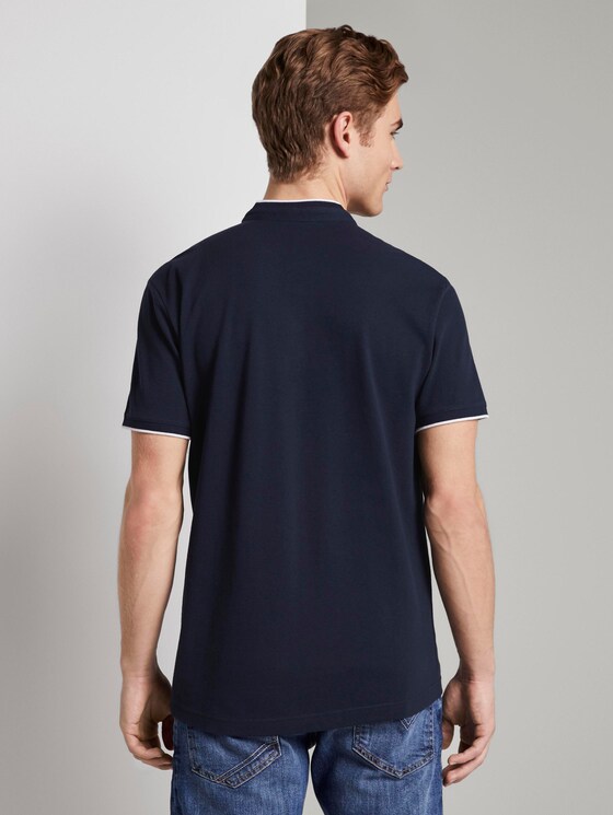 Polo shirt with a short collar and small embroidery - Men - Sky Captain Blue Polo shirt with a short collar and small embroidery - Men - Sky Captain Blue - 2 - TOM TAILOR Denim