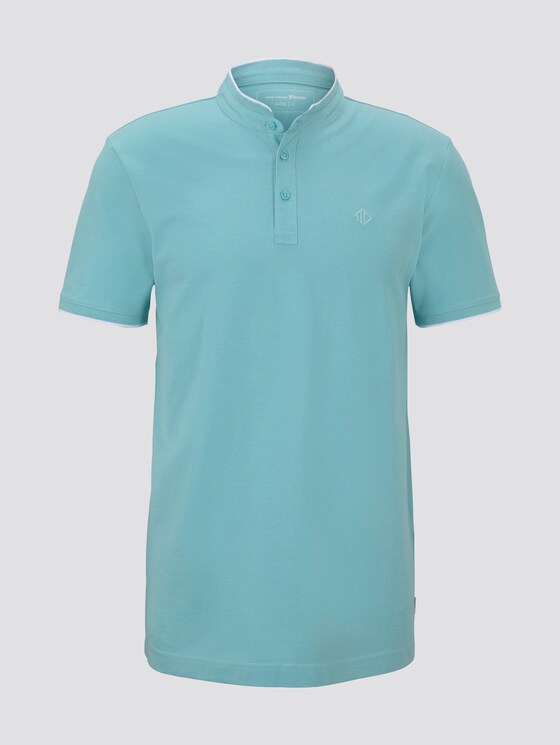 Poloshirt mit kurzem Kragen und kleiner Stickerei - Männer - soft sky blue Poloshirt mit kurzem Kragen und kleiner Stickerei - Männer - soft sky blue - 7 - TOM TAILOR Denim