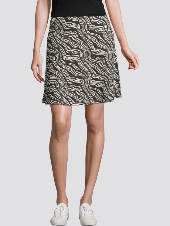 A-lijn rok met zakken - Vrouwen - black wavy design A-lijn rok met zakken - Vrouwen - black wavy design - 1 - TOM TAILOR