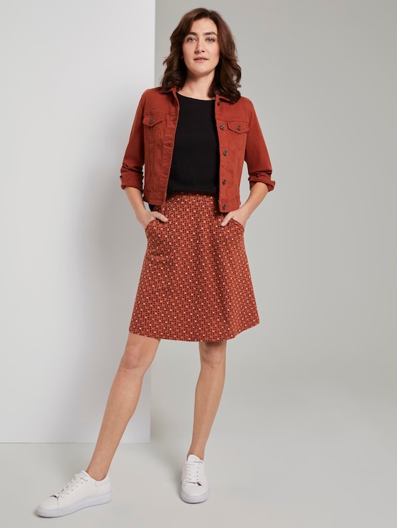 A-lijn rok met zakken - Vrouwen - brown geometric design A-lijn rok met zakken - Vrouwen - brown geometric design - 3 - TOM TAILOR