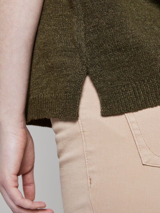 Strick-Top mit kurzen Seitenschlitzen - Frauen - Woodland Green Strick-Top mit kurzen Seitenschlitzen - Frauen - Woodland Green - 10 - TOM TAILOR