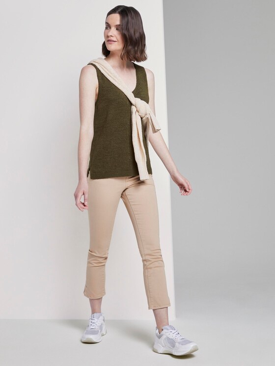 Strick-Top mit kurzen Seitenschlitzen - Frauen - Woodland Green Strick-Top mit kurzen Seitenschlitzen - Frauen - Woodland Green - 3 - TOM TAILOR