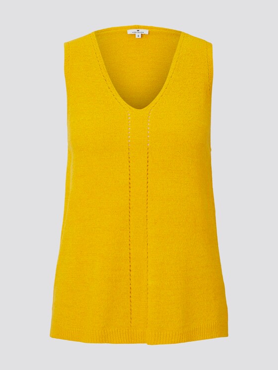 Strick-Top mit kurzen Seitenschlitzen - Frauen - deep golden yellow Strick-Top mit kurzen Seitenschlitzen - Frauen - deep golden yellow - 7 - TOM TAILOR