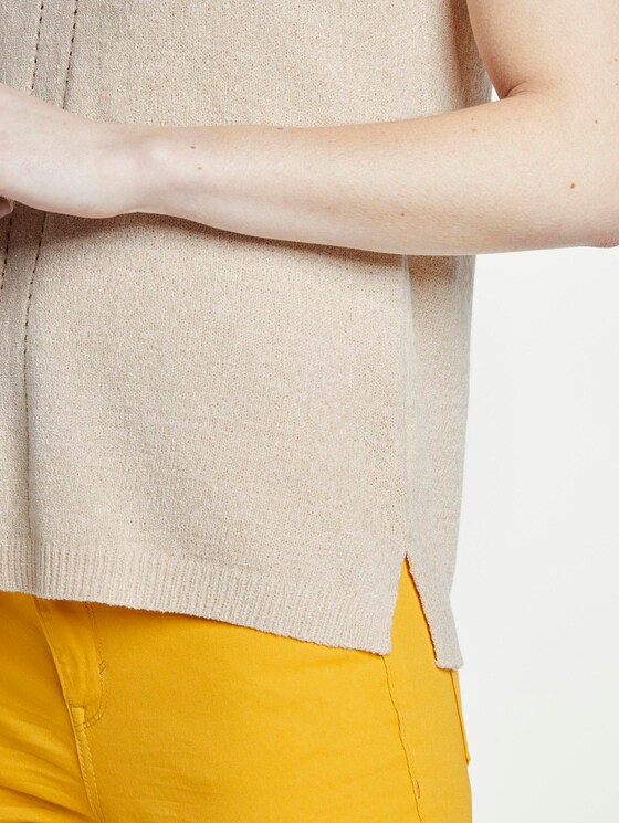 Strick-Top mit kurzen Seitenschlitzen - Frauen - soft vanilla Strick-Top mit kurzen Seitenschlitzen - Frauen - soft vanilla - 10 - TOM TAILOR