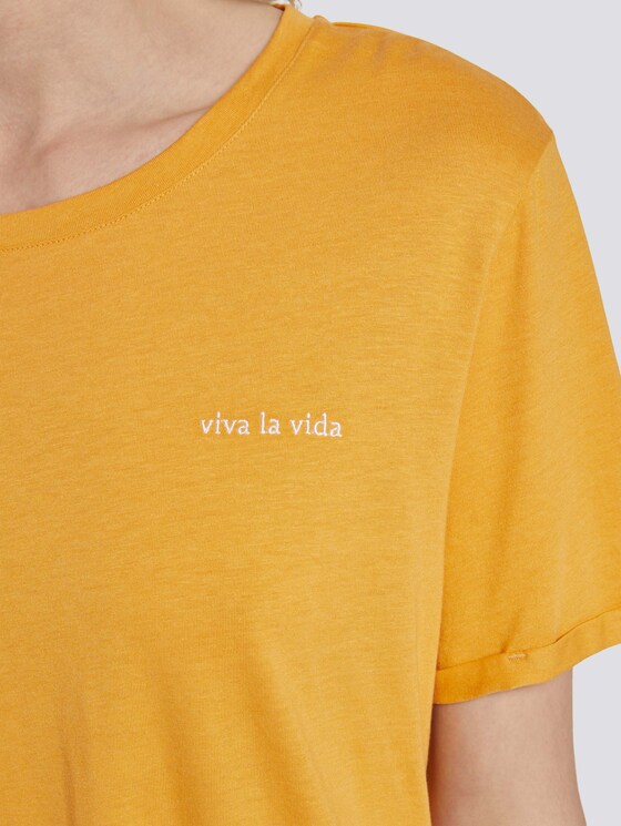Lockeres T-Shirt mit kleiner Stickerei - Frauen - Golden Corn Lockeres T-Shirt mit kleiner Stickerei - Frauen - Golden Corn - 9 - Mine to five