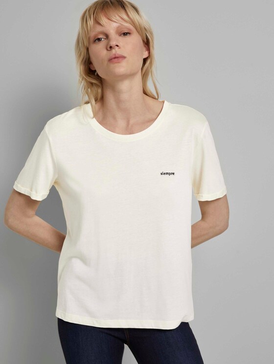 Lockeres T-Shirt mit kleiner Stickerei - Frauen - white horse Lockeres T-Shirt mit kleiner Stickerei - Frauen - white horse - 5 - Mine to five