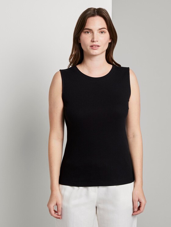 Top in Ripp-Optik - Frauen - Deep Black Top in Ripp-Optik - Frauen - Deep Black - 1 - Mine to five