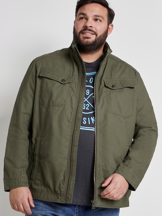 Blouson-Jacke mit Brusttaschen - Männer - Olive Night Green Blouson-Jacke mit Brusttaschen - Männer - Olive Night Green - 5 - Men Plus