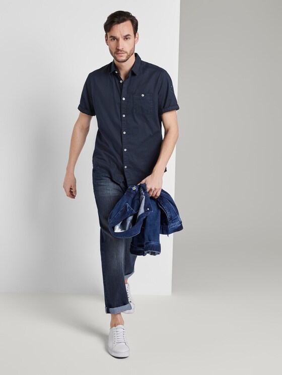 Feines Kurzarmhemd - Männer - Black Iris Blue Feines Kurzarmhemd - Männer - Black Iris Blue - 3 - TOM TAILOR