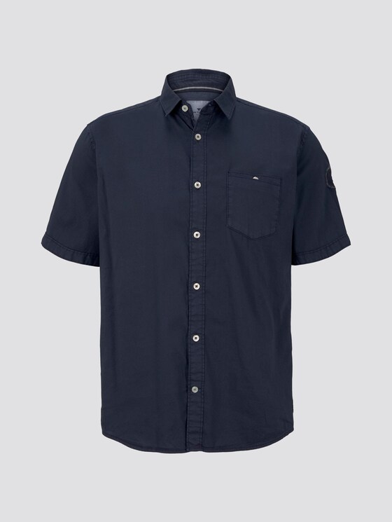 Feines Kurzarmhemd - Männer - Black Iris Blue Feines Kurzarmhemd - Männer - Black Iris Blue - 7 - TOM TAILOR