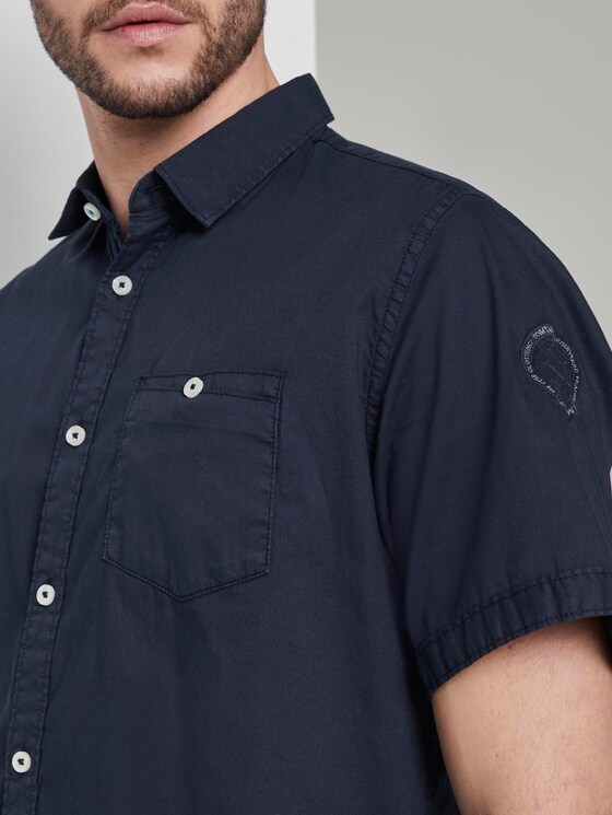 Feines Kurzarmhemd - Männer - Black Iris Blue Feines Kurzarmhemd - Männer - Black Iris Blue - 9 - TOM TAILOR