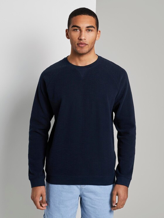 Strukturiertes Sweatshirt - Männer - Sky Captain Blue Strukturiertes Sweatshirt - Männer - Sky Captain Blue - 1 - TOM TAILOR Denim