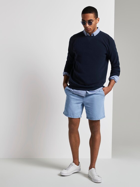 Strukturiertes Sweatshirt - Männer - Sky Captain Blue Strukturiertes Sweatshirt - Männer - Sky Captain Blue - 3 - TOM TAILOR Denim