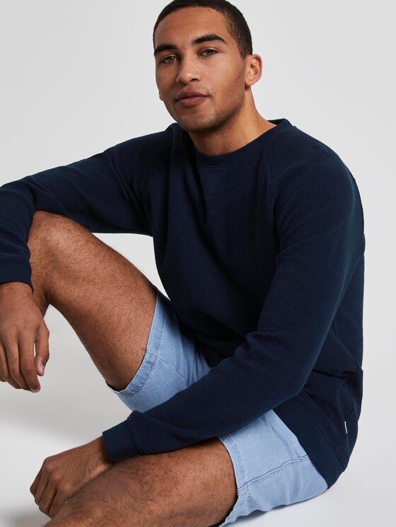 Strukturiertes Sweatshirt - Männer - Sky Captain Blue Strukturiertes Sweatshirt - Männer - Sky Captain Blue - 5 - TOM TAILOR Denim