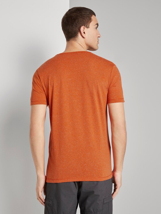 Meliertes T-Shirt mit Print - Männer - orange grindle stripe Meliertes T-Shirt mit Print - Männer - orange grindle stripe - 2 - TOM TAILOR