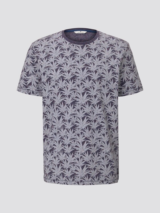 Mehrfarbiges T-Shirt mit Allover-Print - Männer - navy white agave design Mehrfarbiges T-Shirt mit Allover-Print - Männer - navy white agave design - 7 - TOM TAILOR