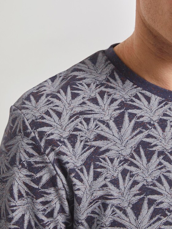 Mehrfarbiges T-Shirt mit Allover-Print - Männer - navy white agave design Mehrfarbiges T-Shirt mit Allover-Print - Männer - navy white agave design - 9 - TOM TAILOR