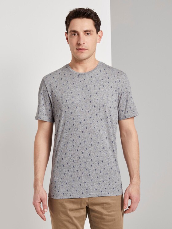 Mehrfarbiges T-Shirt mit Allover-Print - Männer - sandy cactus design Mehrfarbiges T-Shirt mit Allover-Print - Männer - sandy cactus design - 1 - TOM TAILOR