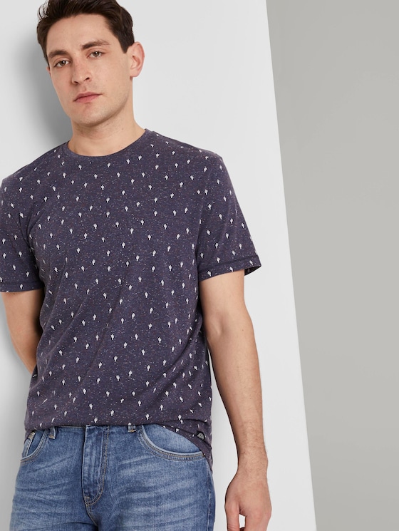 Mehrfarbiges T-Shirt mit Allover-Print - Männer - blue cactus design Mehrfarbiges T-Shirt mit Allover-Print - Männer - blue cactus design - 5 - TOM TAILOR