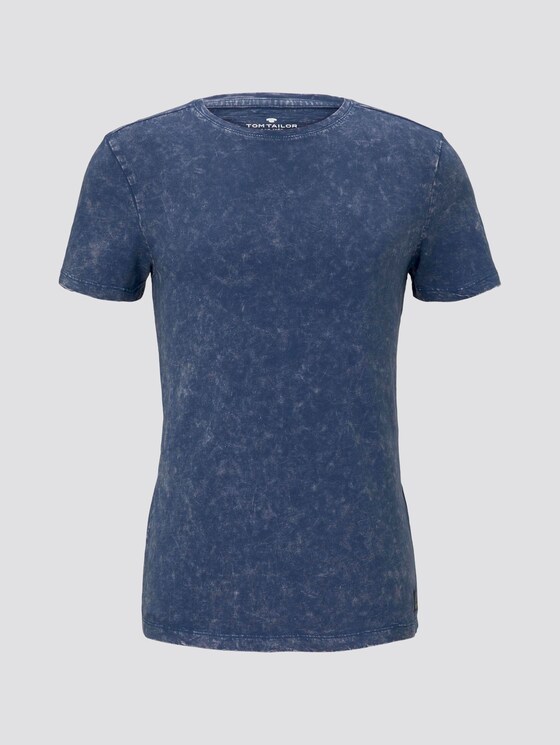 T-shirt in a washed look - Men - after dark blue T-shirt in a washed look - Men - after dark blue - 7 - TOM TAILOR