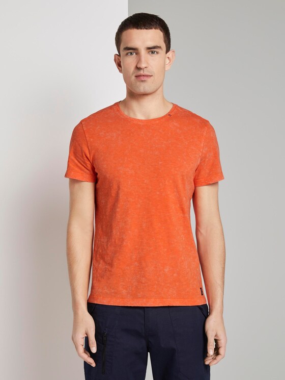 T-Shirt im Washed-Look - Männer - true orange T-Shirt im Washed-Look - Männer - true orange - 1 - TOM TAILOR