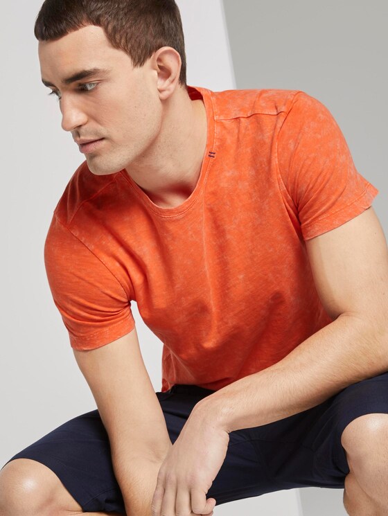 T-Shirt im Washed-Look - Männer - true orange T-Shirt im Washed-Look - Männer - true orange - 5 - TOM TAILOR