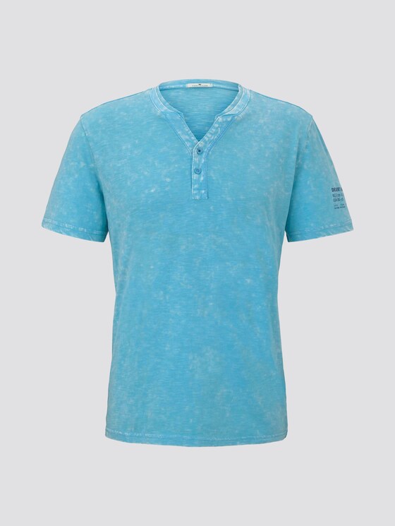 Henley-T-Shirt im Washed-Look - Männer - crystal sea blue Henley-T-Shirt im Washed-Look - Männer - crystal sea blue - 7 - TOM TAILOR