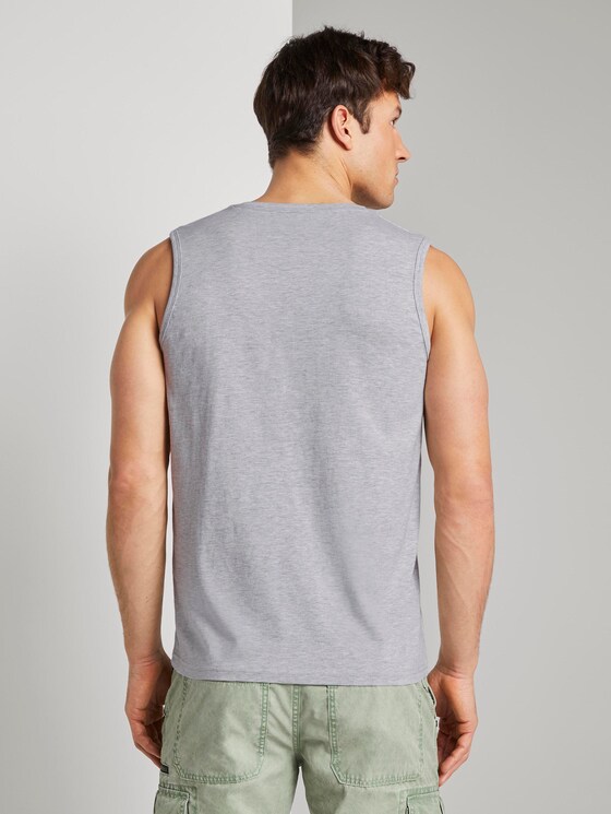 Tanktop mit Logo-Print - Männer - Light Stone Grey Melange Tanktop mit Logo-Print - Männer - Light Stone Grey Melange - 2 - TOM TAILOR
