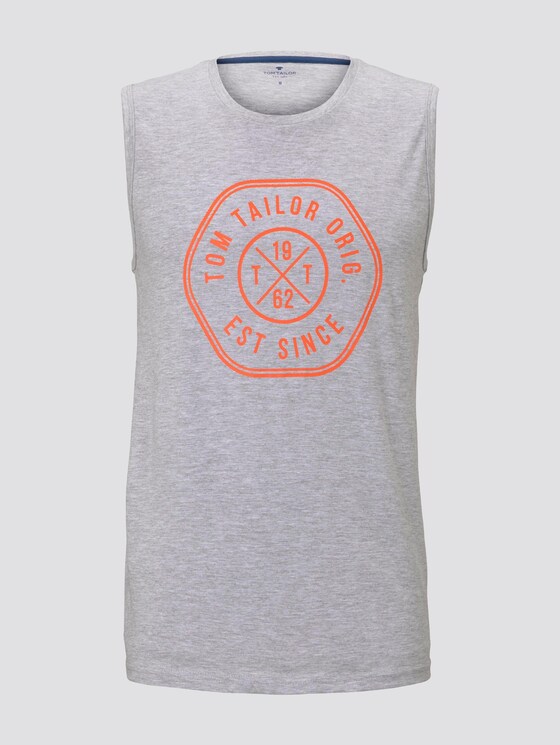 Tanktop mit Logo-Print - Männer - Light Stone Grey Melange Tanktop mit Logo-Print - Männer - Light Stone Grey Melange - 7 - TOM TAILOR
