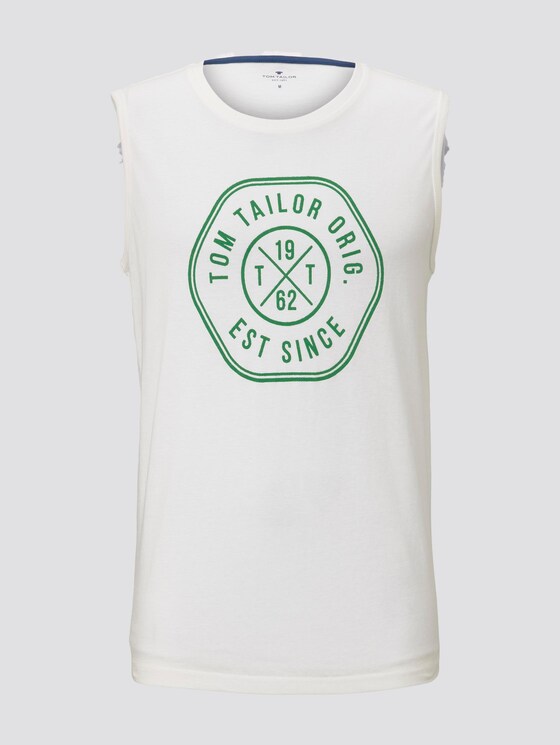 Tanktop mit Logo-Print - Männer - Coconut Cream Tanktop mit Logo-Print - Männer - Coconut Cream - 7 - TOM TAILOR