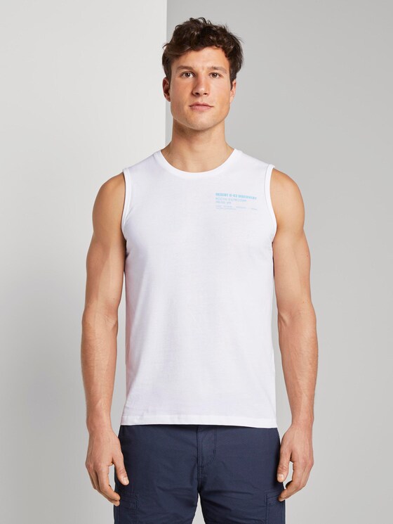 Tanktop mit Logo-Print - Männer - White Tanktop mit Logo-Print - Männer - White - 1 - TOM TAILOR