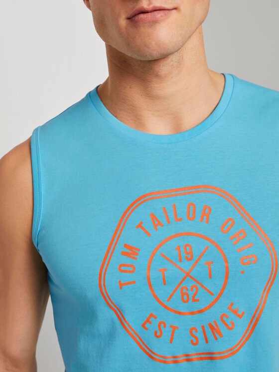 Tanktop mit Logo-Print - Männer - crystal sea blue Tanktop mit Logo-Print - Männer - crystal sea blue - 9 - TOM TAILOR