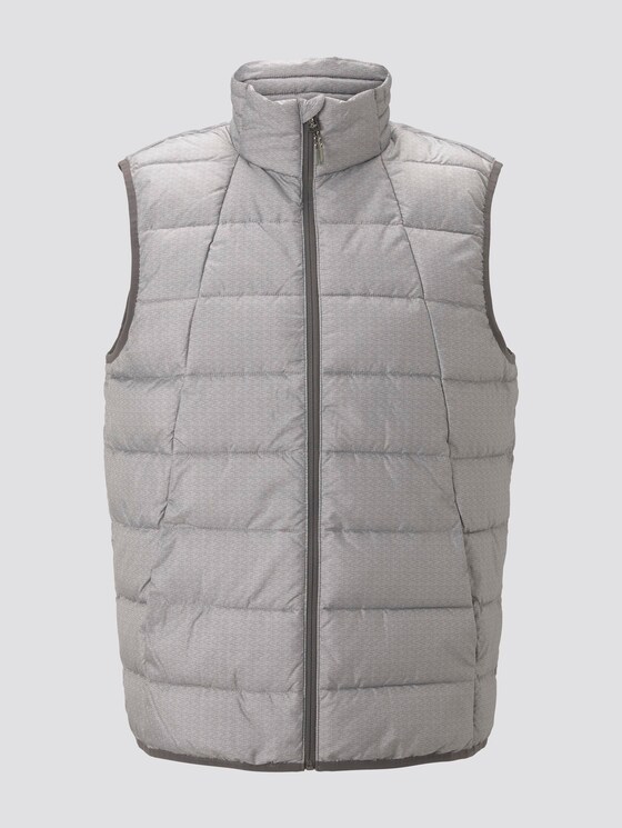 Modern lightweight quilted vest - Men - dark grey printed melange Modern lightweight quilted vest - Men - dark grey printed melange - 7 - TOM TAILOR Denim