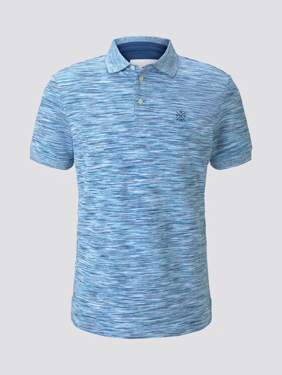 Mottled polo shirt with small embroidery - Men - teal spacedye Mottled polo shirt with small embroidery - Men - teal spacedye - 7 - TOM TAILOR