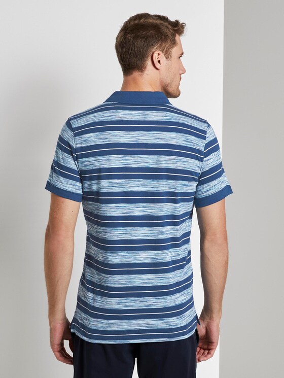 Striped polo shirt - Men - teal spacedye Striped polo shirt - Men - teal spacedye - 2 - TOM TAILOR