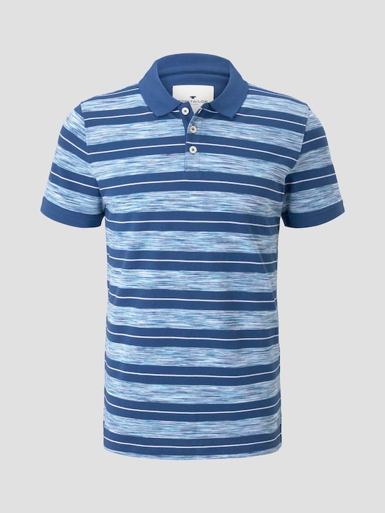 Striped polo shirt - Men - teal spacedye Striped polo shirt - Men - teal spacedye - 7 - TOM TAILOR