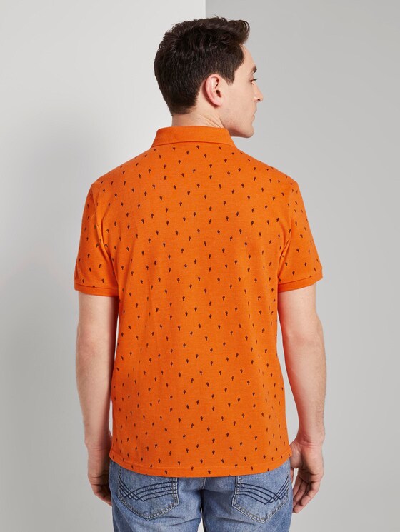 Polo shirt with an all-over print and a piped pocket - Men - orange blue cactus design Polo shirt with an all-over print and a piped pocket - Men - orange blue cactus design - 2 - TOM TAILOR