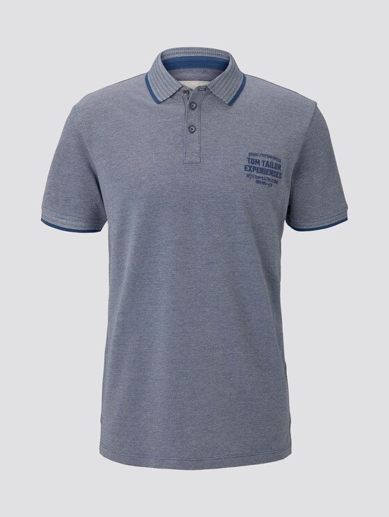 Zweifarbiges Poloshirt mit kleiner Stickerei - Männer - blue twotone structure Zweifarbiges Poloshirt mit kleiner Stickerei - Männer - blue twotone structure - 7 - TOM TAILOR